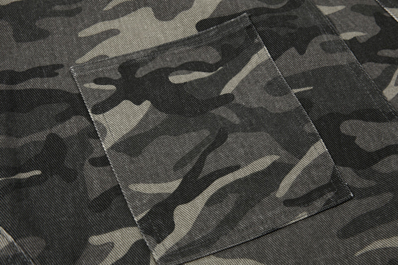 Yiaknis Camouflage Wide-Leg Overalls with Cargo Pockets