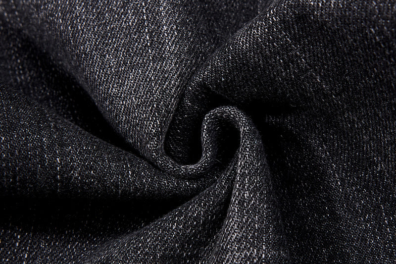 Yiaknis Black Flared Jeans with Gold Leg Embroidery
