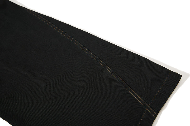 Yiaknis Wide-Leg Trousers with Rope Front Lacing, Black and Beige – photo 19