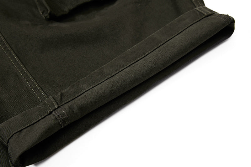 Yiaknis Wide-Leg Cargo Trousers, Snap Pockets, Dark Green and Black – photo 19