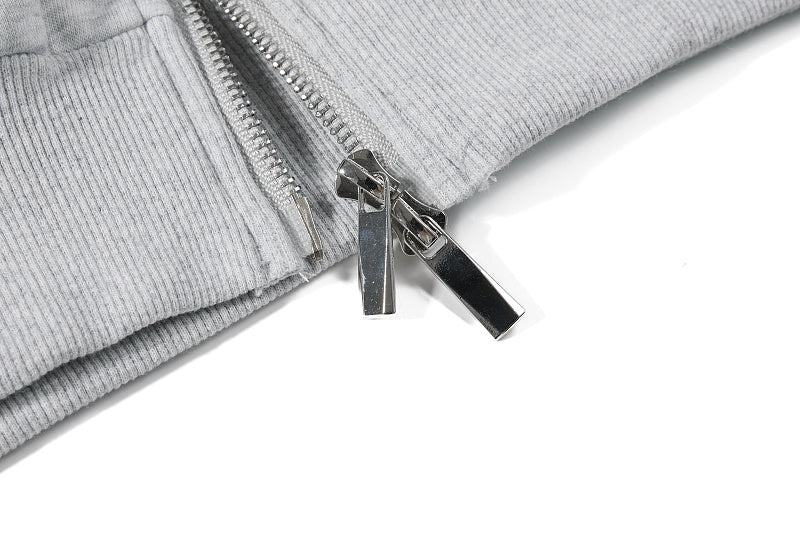 Yiaknis Zip-Up Hoodie and Sweatpants Set, 23 Print, Light Grey and Black