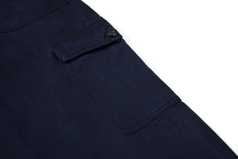 Yiaknis Wide-Leg Cargo Trousers with Button Front, Navy and Grey Green – photo 19