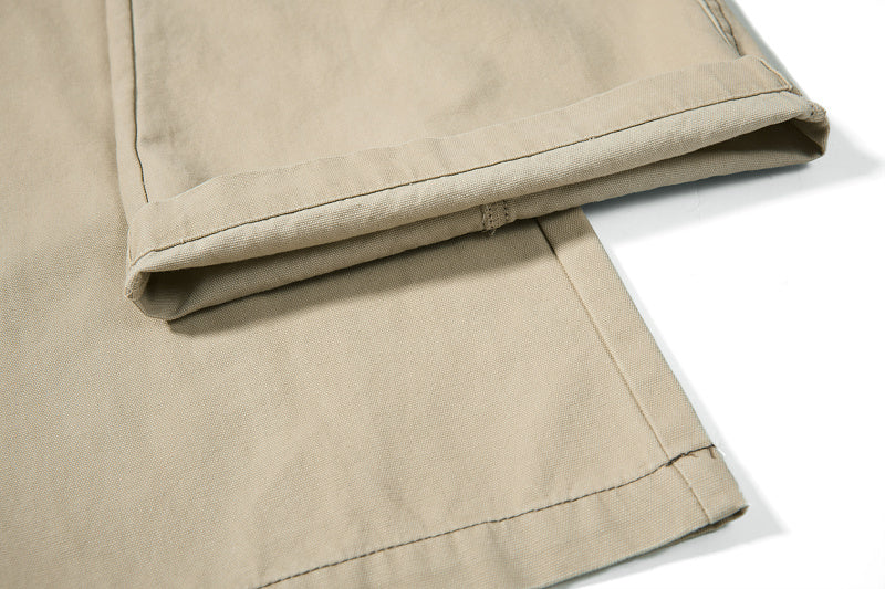 Yiaknis Khaki and Dark Grey Wide-Leg Cargo Trousers with Elastic Back Waist – photo 20