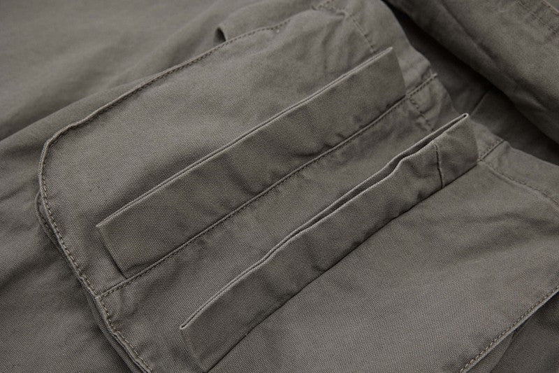 Yiaknis A-Line Cropped Trousers, Cargo Pockets, Grey and Light Grey