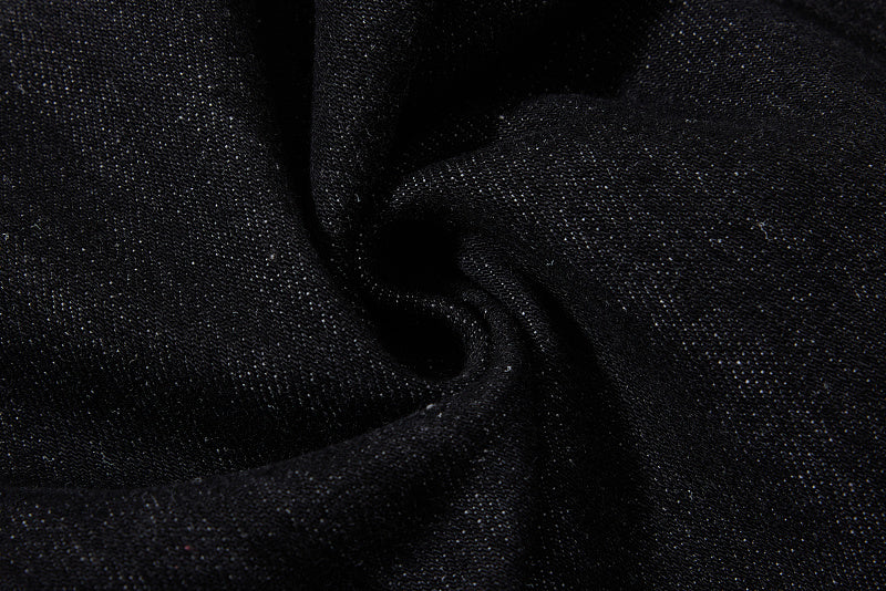 Yiaknis Black Washed Flared Jeans with Buckle Straps