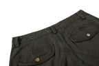 Yiaknis Wide-Leg Cargo Trousers, Pocket Straps, Dark Green and Khaki – photo 20