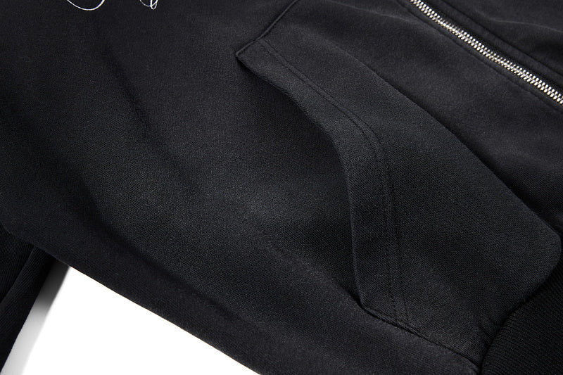 Yiaknis Zip-Up Hoodie and Sweatpants Set, Script Print, Blue and Black – photo 20