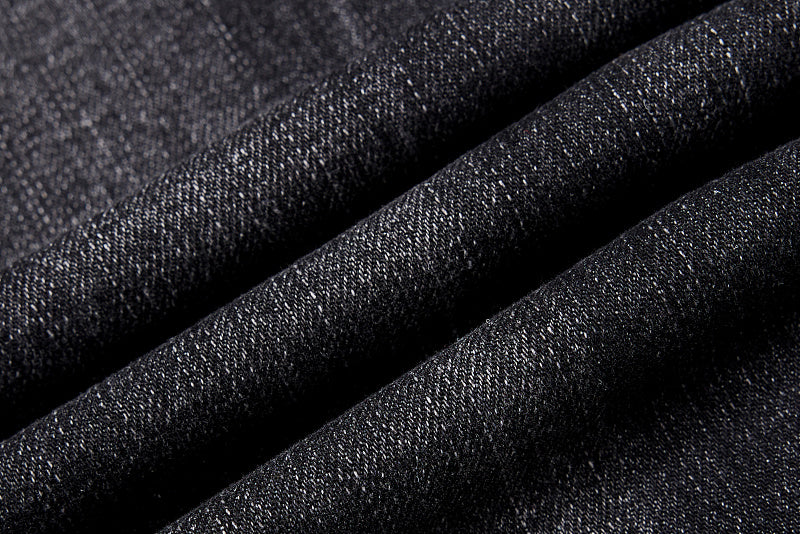 Yiaknis Black Flared Jeans with Gold Leg Embroidery