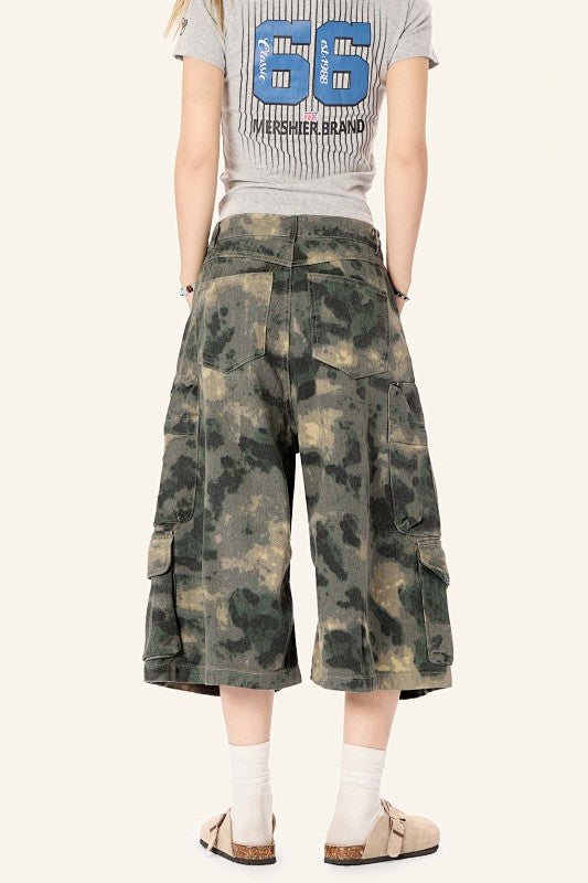 Yiaknis Camouflage Wide-Leg Cargo Capri Pants – photo 20