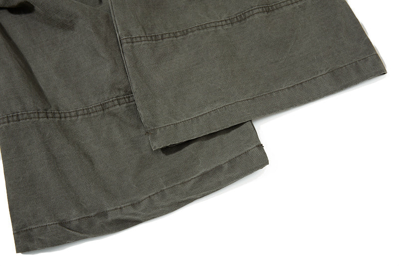 Yiaknis Wide-Leg Overalls with Zip Pockets - Grey Green, Light Beige