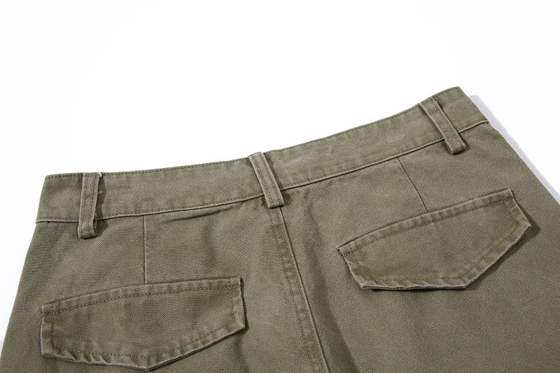 Yiaknis Wide-Leg Trousers with Button Fly and Flap Pockets, Khaki and Black – photo 20