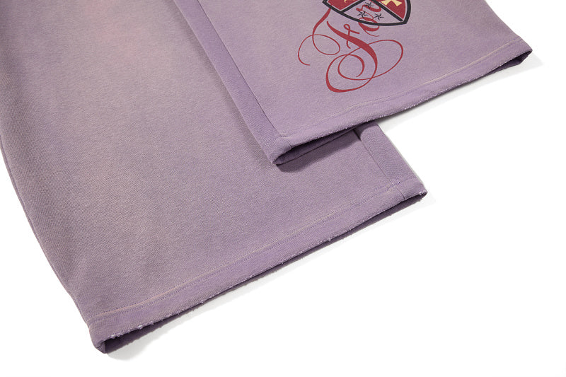 Yiaknis Wide-Leg Sweatpants, Letter Print, Light Purple and Black