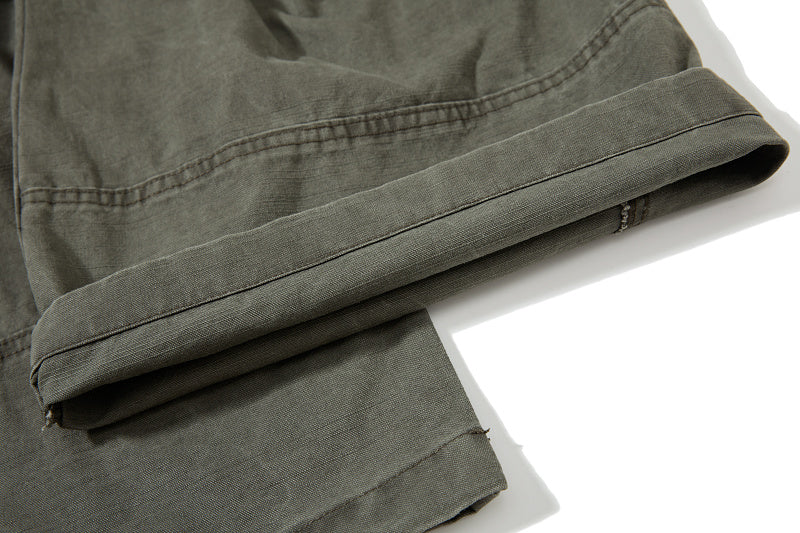 Yiaknis Wide-Leg Overalls with Zip Pockets - Grey Green, Light Beige