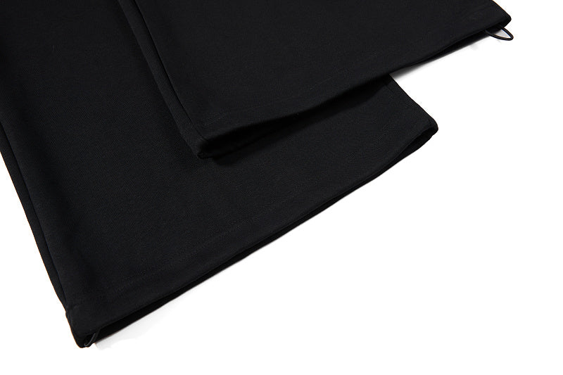 Yiaknis Wide-Leg Sweatpants, Colourful Buttons, Black and Light Grey