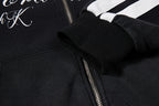 Yiaknis Zip-Up Hoodie and Sweatpants Set, Script Print, Blue and Black – photo 21