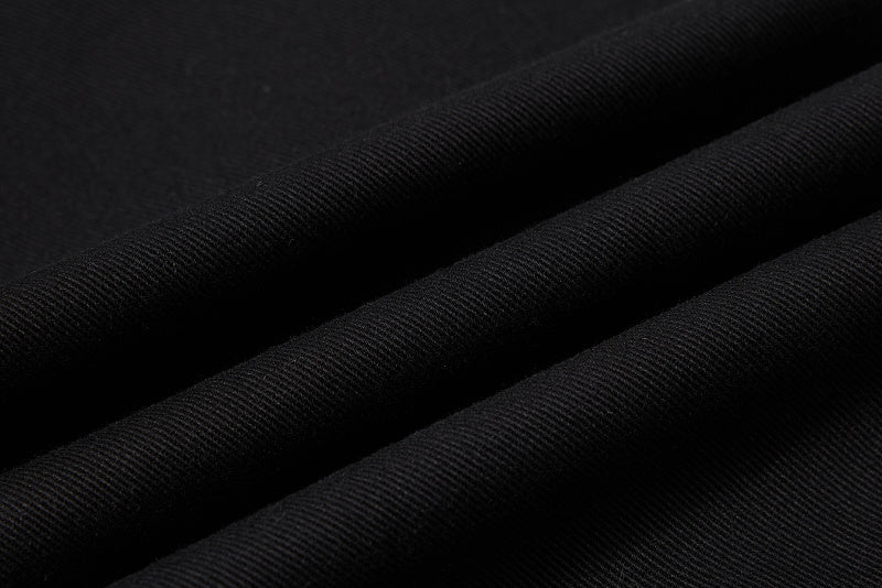 Yiaknis Black Flared Jeans with Buckle Leg Straps