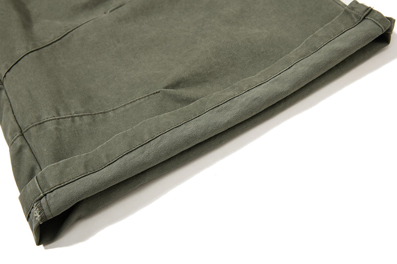 Yiaknis Wide-Leg Cropped Cargo Trousers, Button Fly, Green and Khaki – photo 21