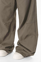 Yiaknis Wide-Leg Trousers with Button Fly and Side Pockets, Khaki and Black – photo 21
