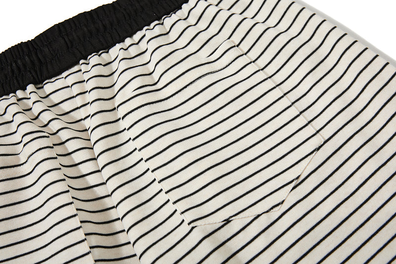 Yiaknis Striped Wide-Leg Trousers, Letter Print, Black and White Stripes – photo 21
