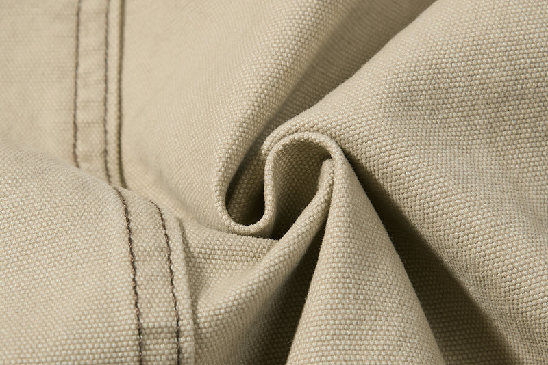 Yiaknis Khaki and Dark Grey Wide-Leg Cargo Trousers with Elastic Back Waist – photo 21