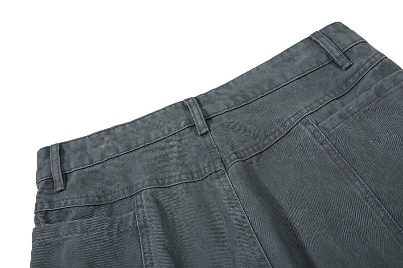 Yiaknis Wide-Leg Cargo Trousers with Mesh Pocket, Dark Grey and Blue – photo 21