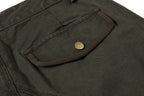 Yiaknis Wide-Leg Cargo Trousers, Pocket Straps, Dark Green and Khaki – photo 21