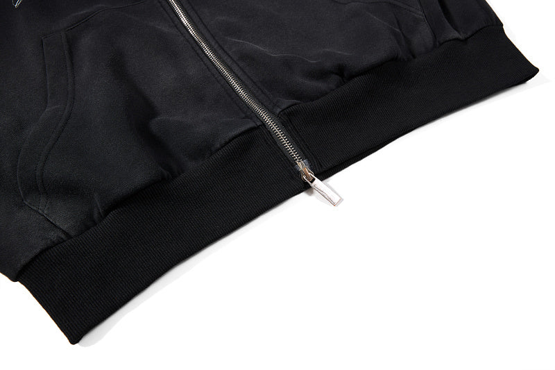 Yiaknis Zip-Up Hoodie and Sweatpants Set, Script Print, Blue and Black – photo 22