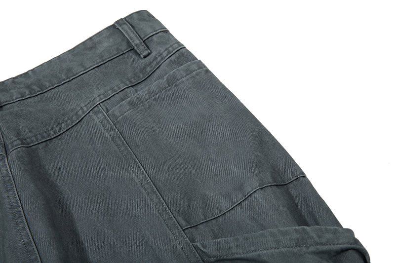 Yiaknis Wide-Leg Cargo Trousers with Mesh Pocket, Dark Grey and Blue – photo 22