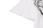 Yiaknis T-Shirt with Large Diagonal Calligraphy Print, White and Black – photo 22