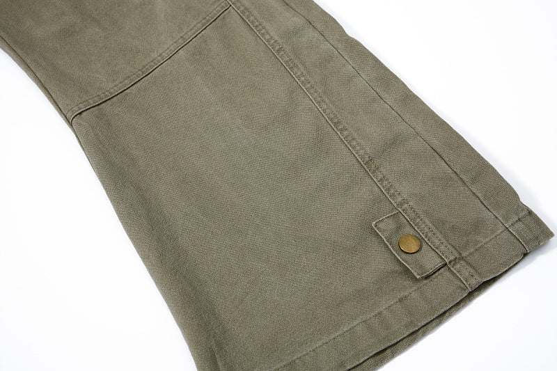 Yiaknis Wide-Leg Trousers with Button Fly and Flap Pockets, Khaki and Black – photo 22