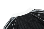 Yiaknis Men's Black and White V-Neck Polo Shirt, Script and Flag Print – photo 22