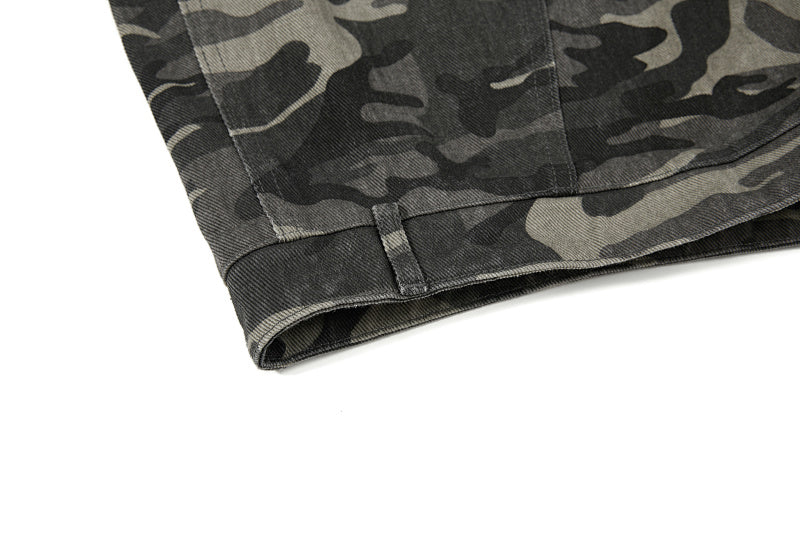 Yiaknis Camouflage Wide-Leg Overalls with Cargo Pockets