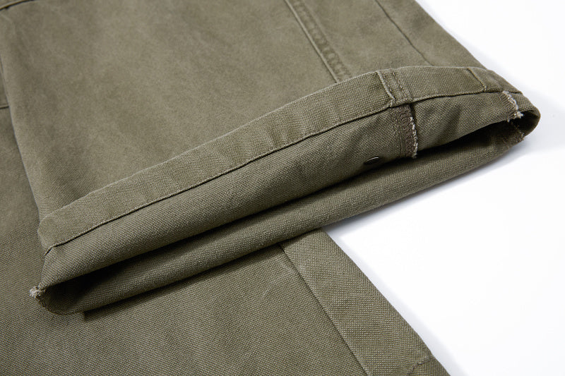 Yiaknis Wide-Leg Trousers with Button Fly and Flap Pockets, Khaki and Black – photo 23