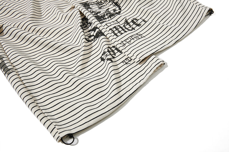 Yiaknis Striped Wide-Leg Trousers, Letter Print, Black and White Stripes – photo 23