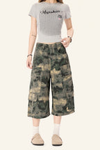 Yiaknis Camouflage Wide-Leg Cargo Capri Pants – photo 23