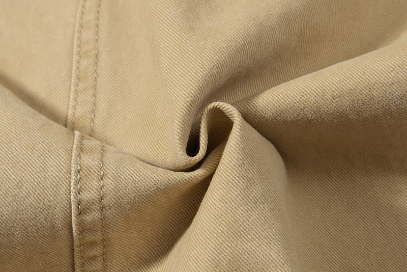 Yiaknis Khaki and Dark Grey Wide-Leg Cargo Trousers with Back Flap Pockets – photo 24