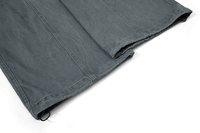 Yiaknis Wide-Leg Cargo Trousers with Mesh Pocket, Dark Grey and Blue – photo 24