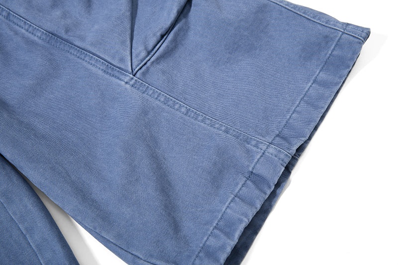 Yiaknis Wide-Leg Cropped Cargo Trousers, Mesh Panel, Blue and Grey – photo 24