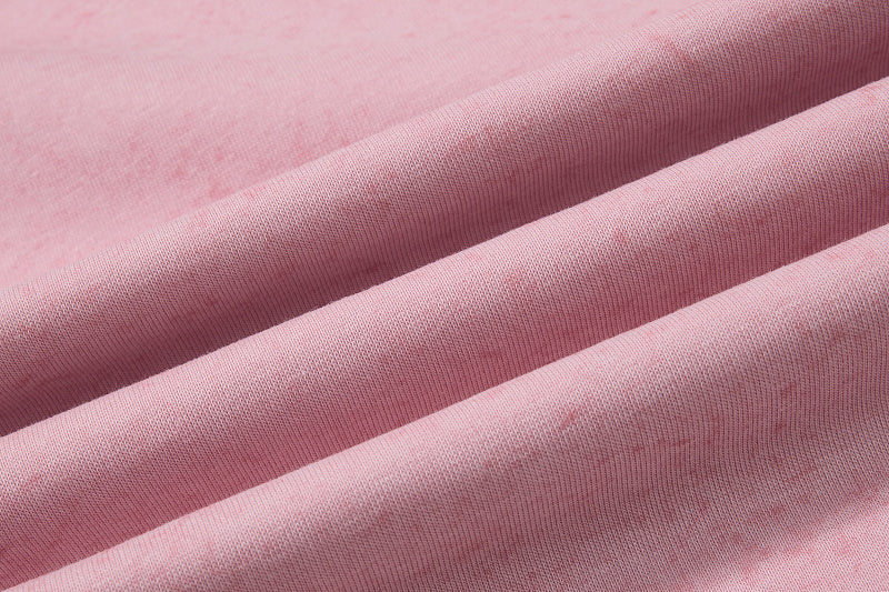 Yiaknis Wide-Leg Sweatpants with Button and Line Print, Pink and Blue