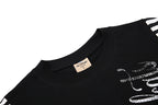 Yiaknis T-Shirt, Rhinestone Script Print, White and Black – photo 25
