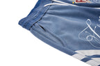 Yiaknis Zip-Up Hoodie and Sweatpants Set, Script Print, Blue and Black – photo 25