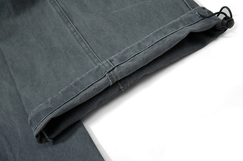 Yiaknis Wide-Leg Cargo Trousers with Mesh Pocket, Dark Grey and Blue – photo 25