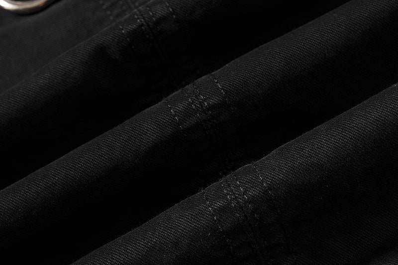 Yiaknis Wide-Leg Cargo Trousers, D-Ring Pockets, Black and Dark Green – photo 25