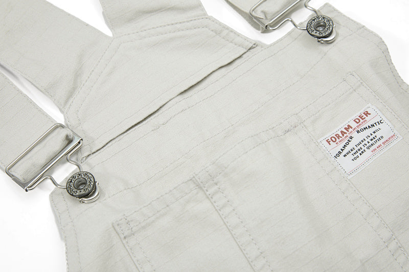 Yiaknis Wide-Leg Overalls with Snap Buttons - Black, Off White