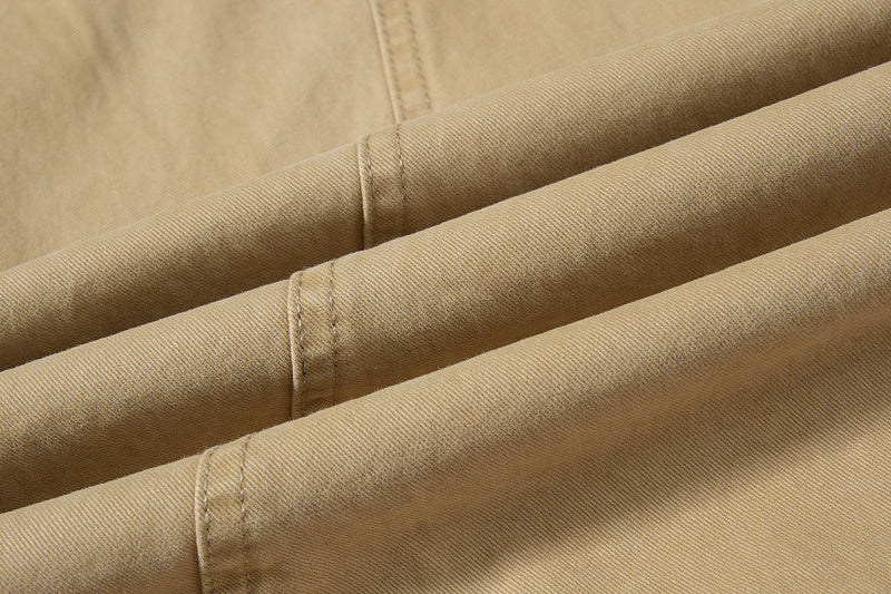 Yiaknis Khaki and Dark Grey Wide-Leg Cargo Trousers with Back Flap Pockets – photo 25