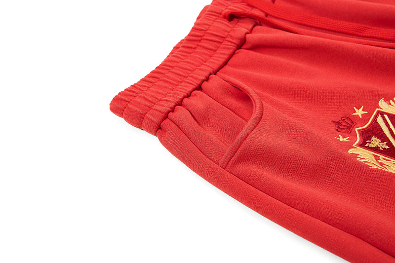 Yiaknis Wide-Leg Trousers with Crest Embroidery, Black and Red – photo 26