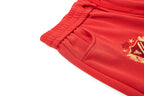 Yiaknis Wide-Leg Trousers with Crest Embroidery, Black and Red – photo 26