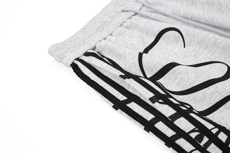 Yiaknis Zip-Up Hoodie and Sweatpants Set, 23 Print, Light Grey and Black