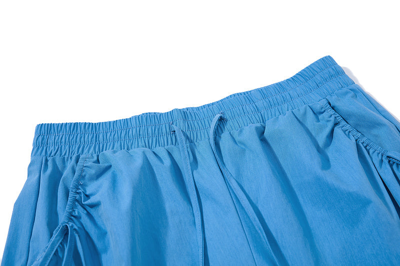 Yiaknis Wide-Leg Cropped Trousers, Elastic Waist, Grey and Blue – photo 26
