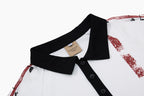 Yiaknis Men's Black and White Polo Shirt, Red Stripe – photo 27